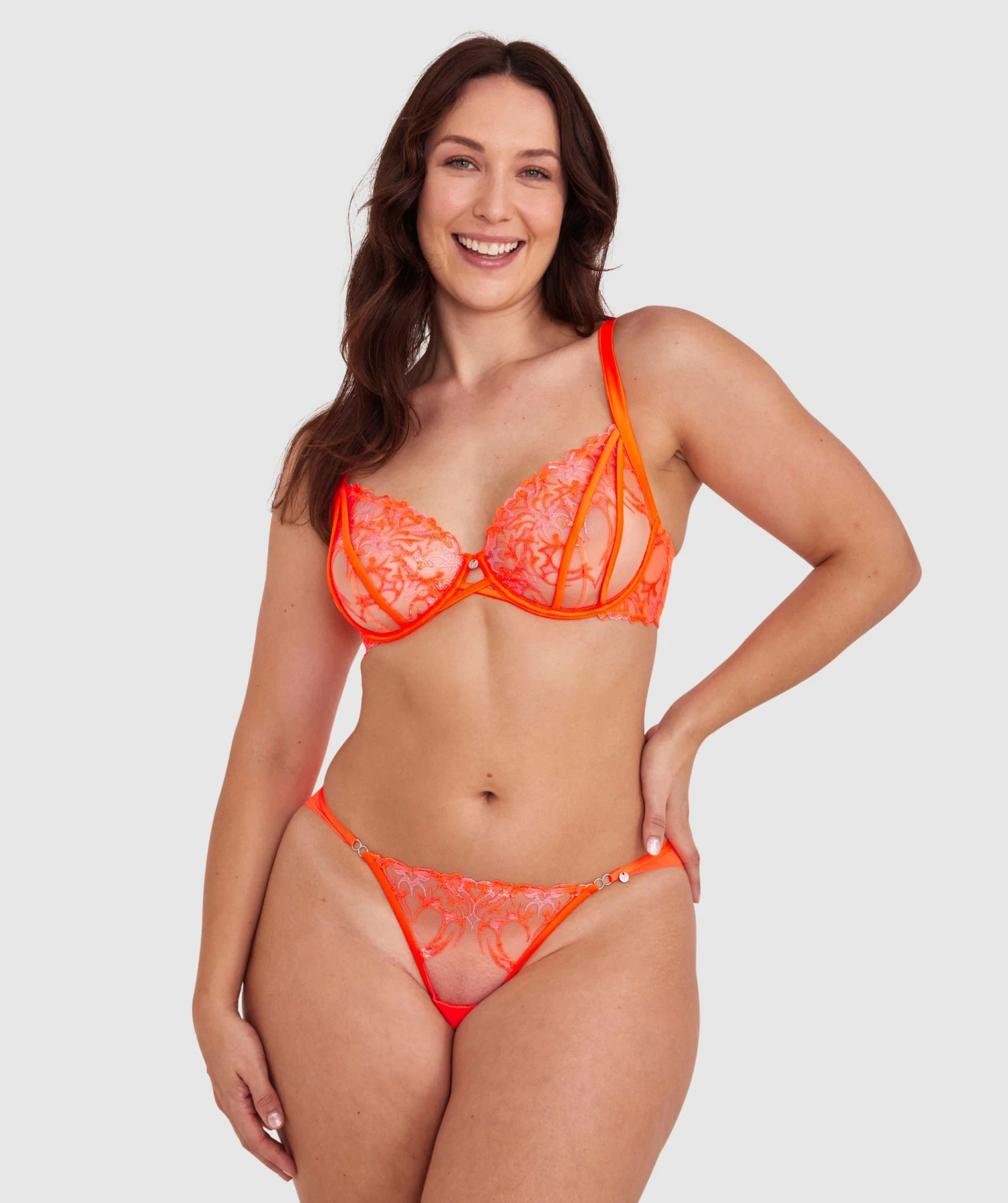 Vamp Flaming Hearts Brazilian Knicker - Orange 2 Vamp Flaming Hearts Brazilian Knicker - Orange - Image 2