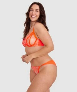 Vamp Flaming Hearts Underwire Bra - Orange -BRAS N THINGS Shop vamp flaming hearts underwire bra orange 01455401 2