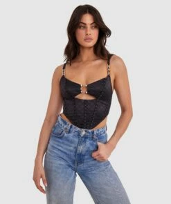 Vamp Miami Heat Corset - Black -BRAS N THINGS Shop vamp miami heat corset black 01427502 4