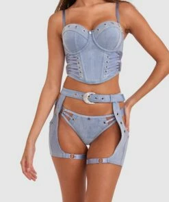 Vamp One More Time Suspender - Blue Denim