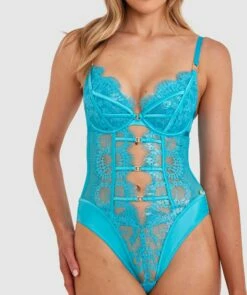 Vamp Sea Vixen Push Up Bodysuit - Teal -BRAS N THINGS Shop vamp sea vixen push up bodysuit teal 01459001 27