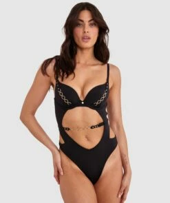 Vamp Swim Buckle Up Baby Contour One Piece - Black -BRAS N THINGS Shop vamp swim buckle up baby contour one piece black 01423501