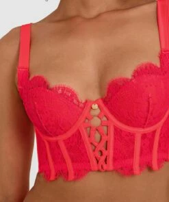 Vamp Tied To You Push Up Longline Bra - Fuchsia Pink -BRAS N THINGS Shop vamp tied to you push up longline bra fuchsia pink 01349001