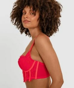 Vamp Tied To You Push Up Longline Bra - Fuchsia Pink -BRAS N THINGS Shop vamp tied to you push up longline bra fuchsia pink 01349001 4