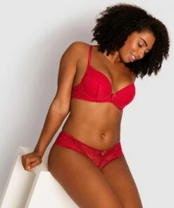 Venice Dentele Plunge Double Push Up Bra - Red -BRAS N THINGS Shop venice dentele plunge double push up bra red 01012805 7