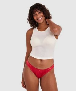 Vivienne High Leg V String - Red -BRAS N THINGS Shop vivienne high leg v string red 01483901 4