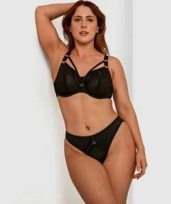 Ysabel High Cut Brazilian Knicker - Black -BRAS N THINGS Shop ysabel high cut brazilian knicker black 01351401