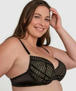 Zuri Full Cup Balconette Bra - Black